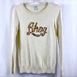 Sequin “AHOY” sweater XS